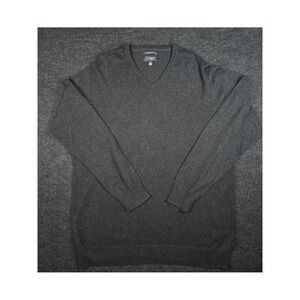 Wallin Bros Mens Charcoal Gray Cotton Cashmere V Neck Lightweight Sweater XL